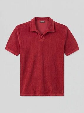 Ron Dorff Men’s Short-Sleeve Terry Polo Shirt - Red- size M- NWT
